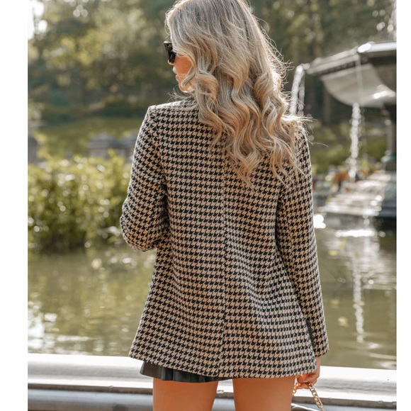TAXI POCKETED HOUNDSTOOTH PEACOAT - Picture 4 of 7